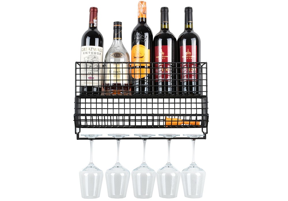 Wine bottle and stemware rack
