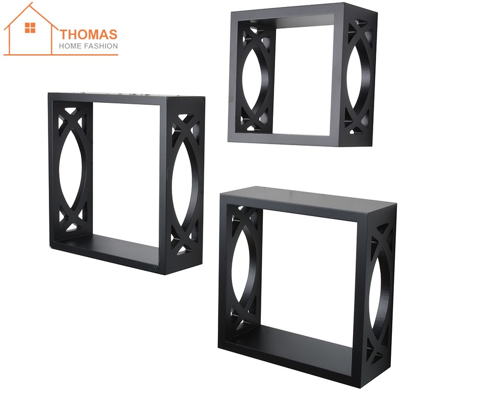 Wooden shelf,TB001,set of 3,Black