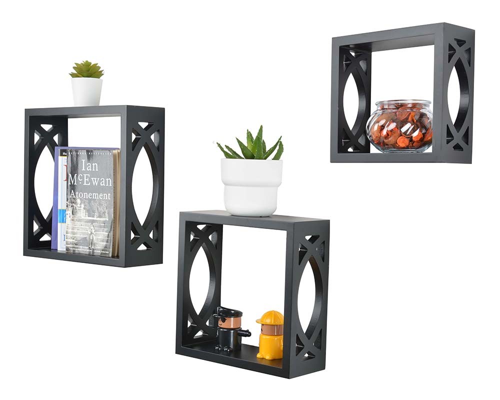 Wooden shelf,TB001,set of 3,Black