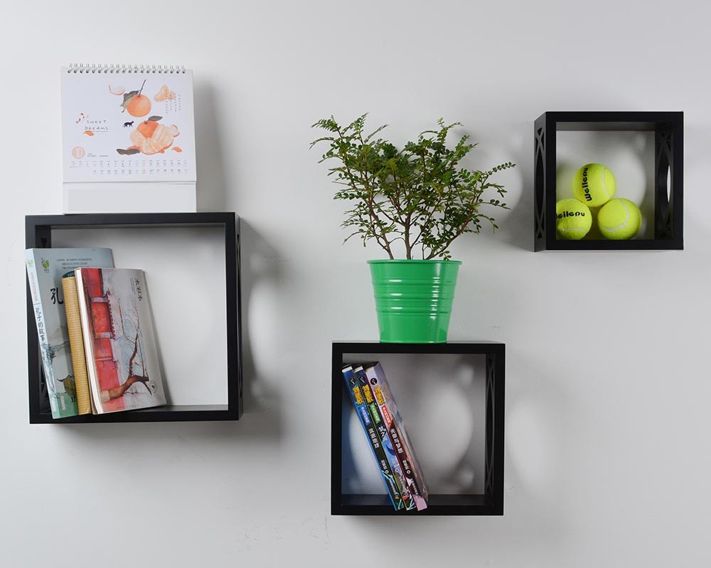 Wooden shelf,TB001,set of 3,Black