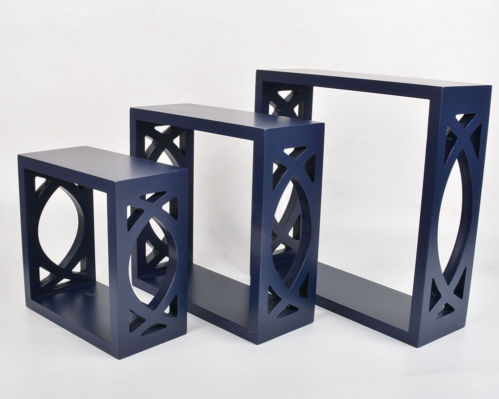 Wooden shelf,TB063,set of 3,Navy blue