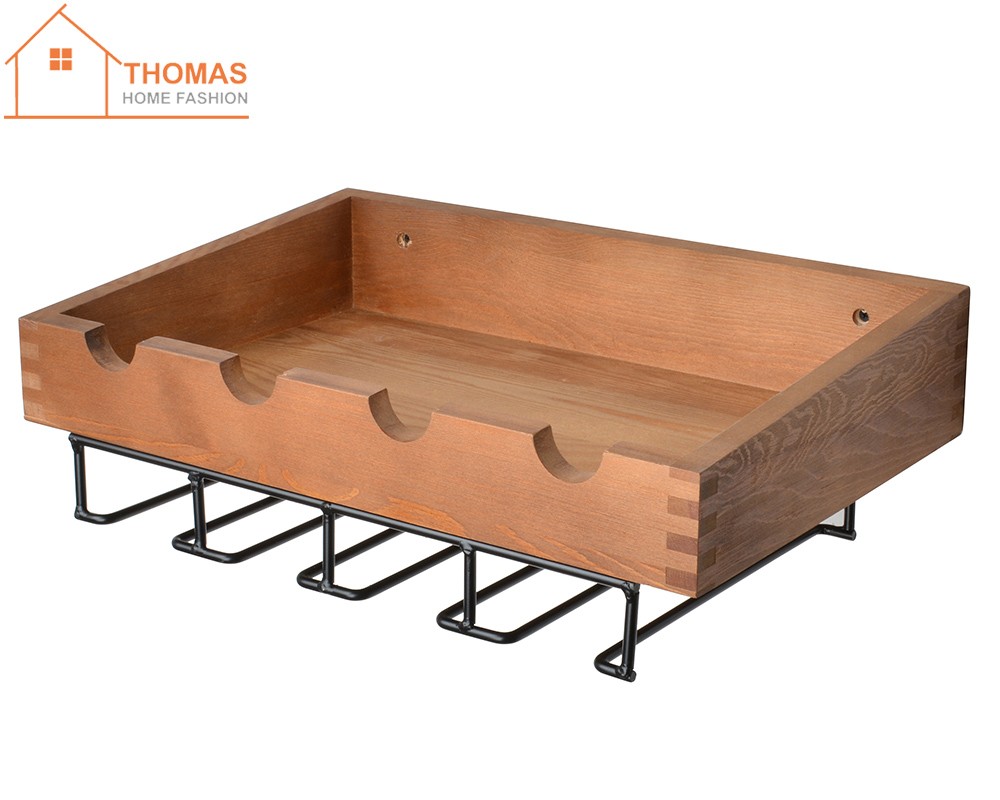 Wine bottle and stemware rack,TA204,Walnut