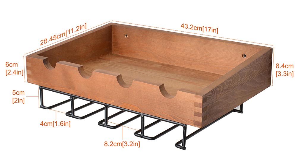 Wine bottle and stemware rack,TMA0204,Walnut