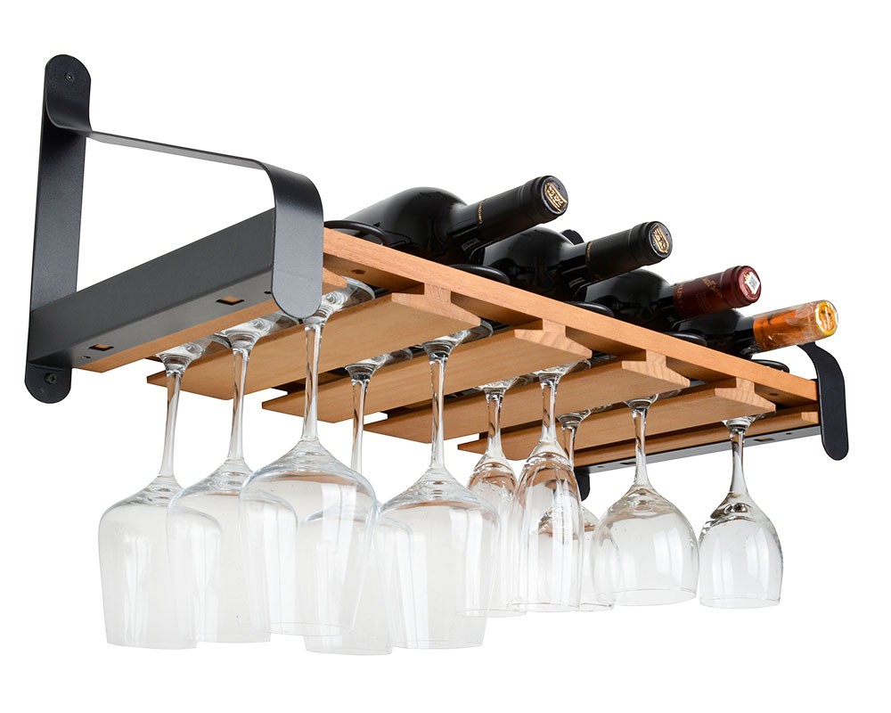 Wine bottle and stemware rack,TA182,Walnut