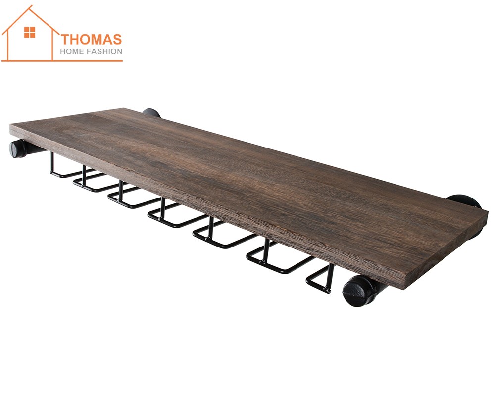 Wooden shelf and stemware rack,TD043