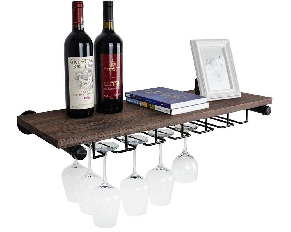 Wooden shelf and stemware rack,TD043
