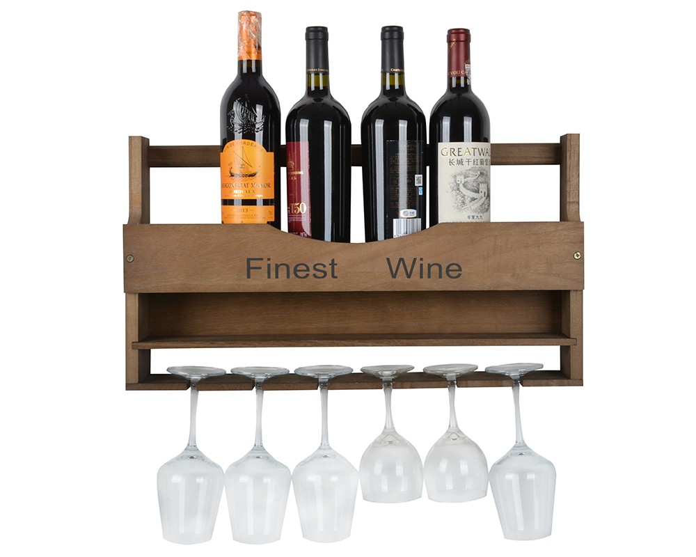 Wooden Wine bottle and stemware rack,cork storage
