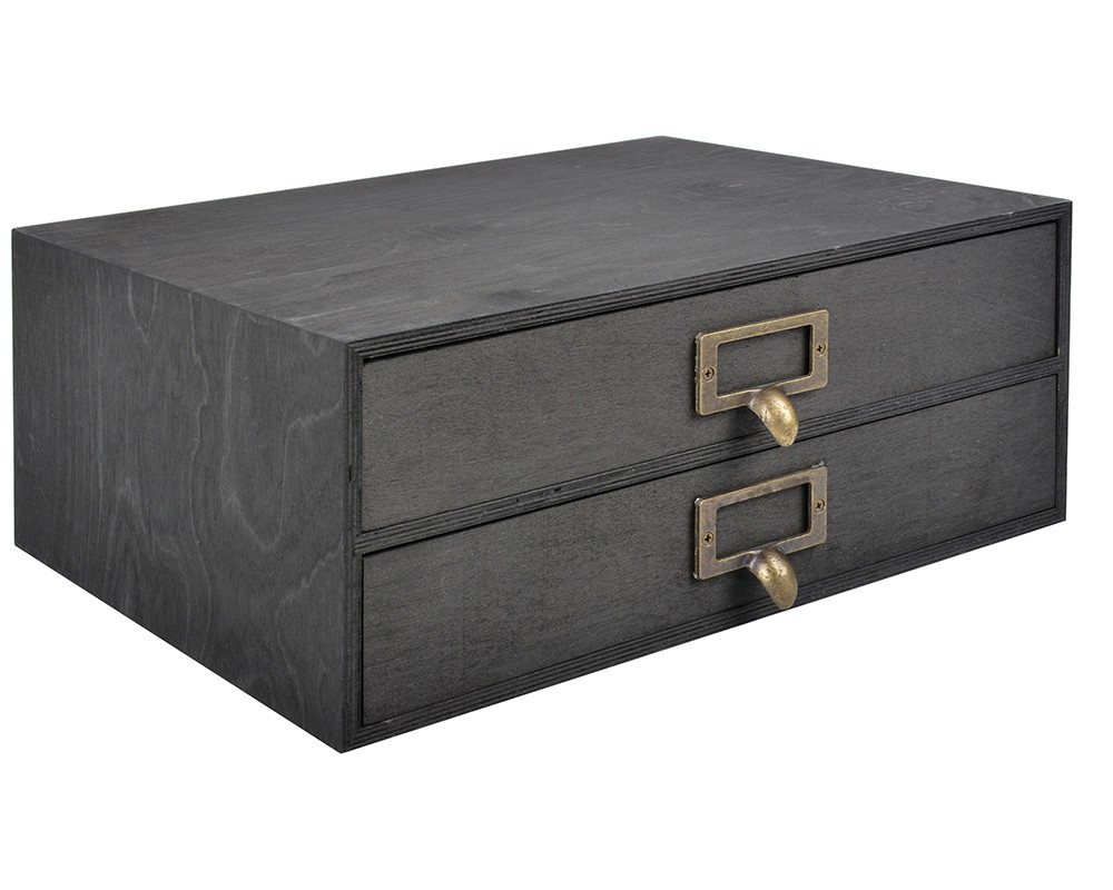 Wooden drawer box,TB525,Black