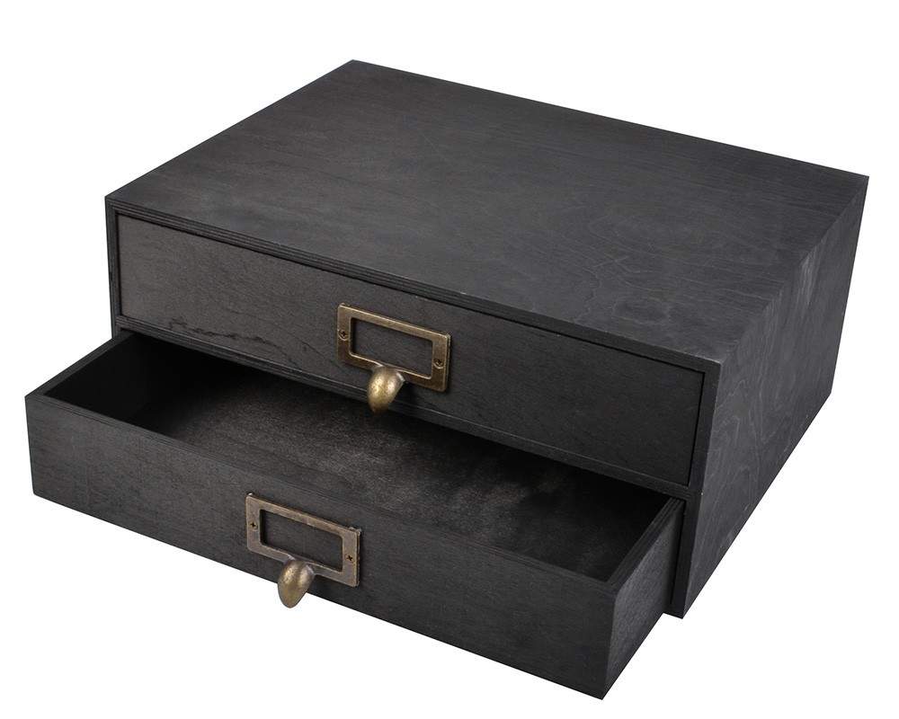 Wooden drawer box,TB525,Black