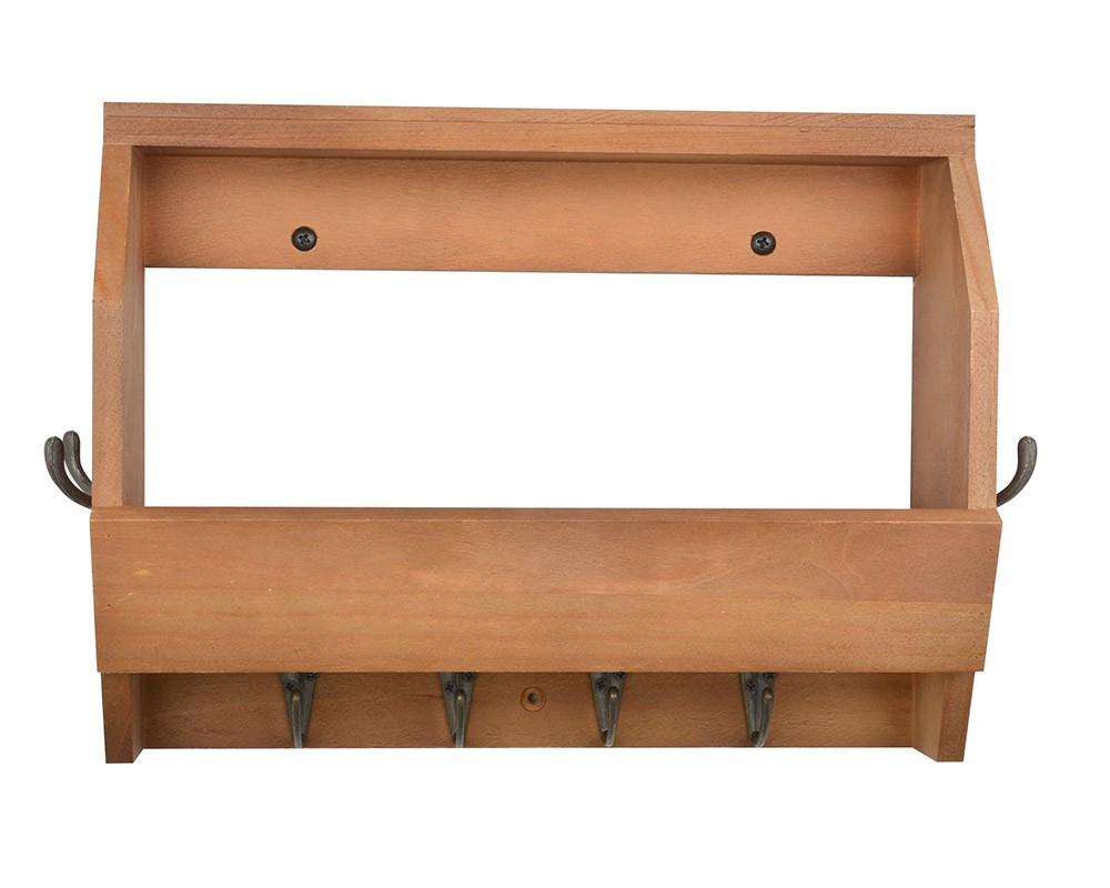 Mail organizer and key holder,walnut