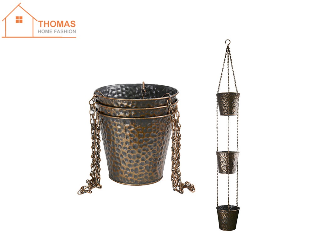 Metal Plant pot set of 3，2 color
