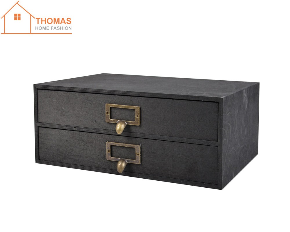 Wooden drawer box,TB525,Black