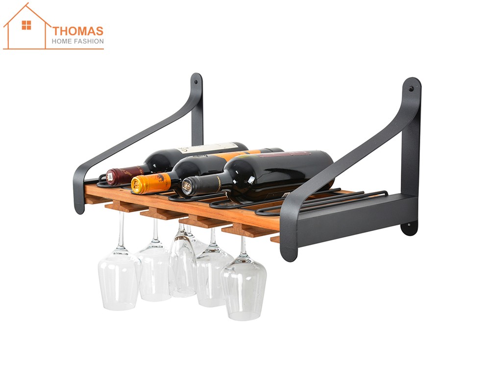 Wine bottle and stemware rack,TA182,Walnut