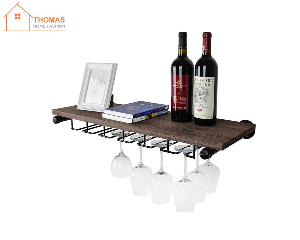 Wooden shelf and stemware rack,TD043