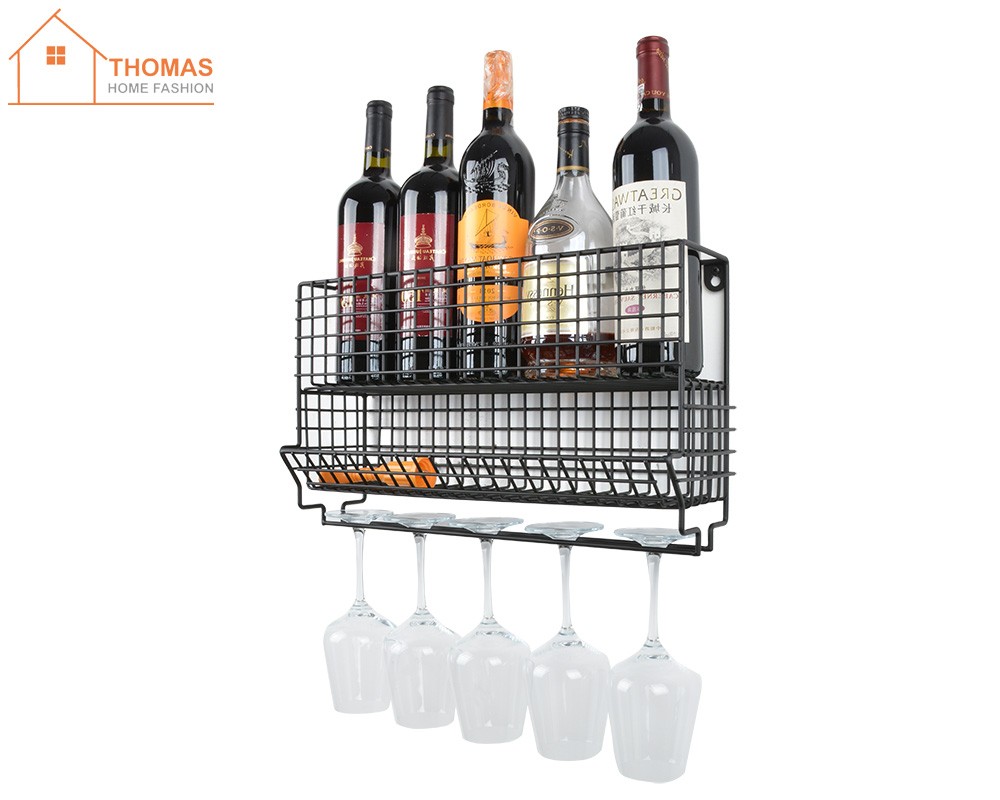 Wine bottle and stemware rack