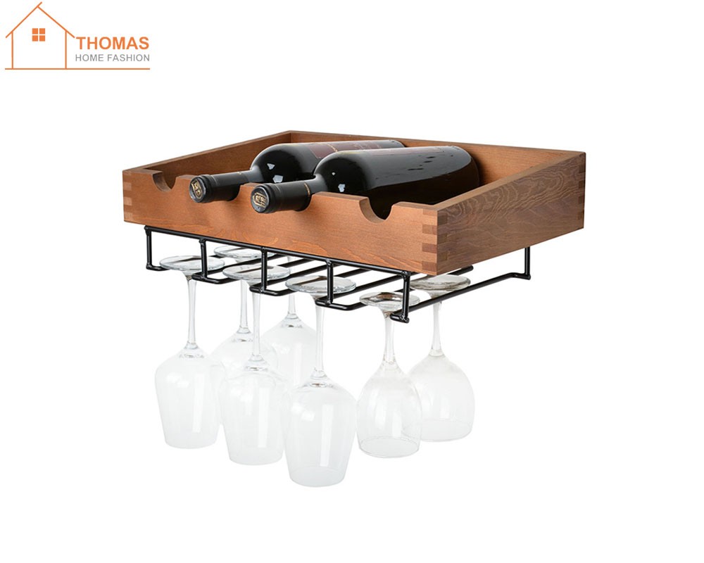Wine bottle and stemware rack,TA204,Walnut