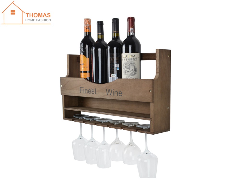 Wooden Wine bottle and stemware rack,cork storage