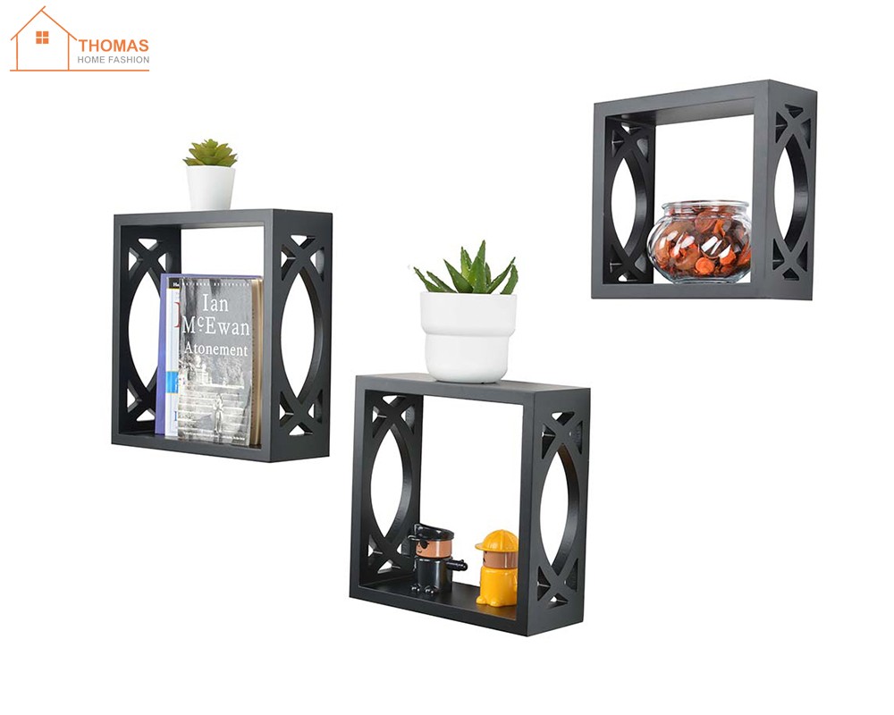 Wooden shelf,TB001,set of 3,Black