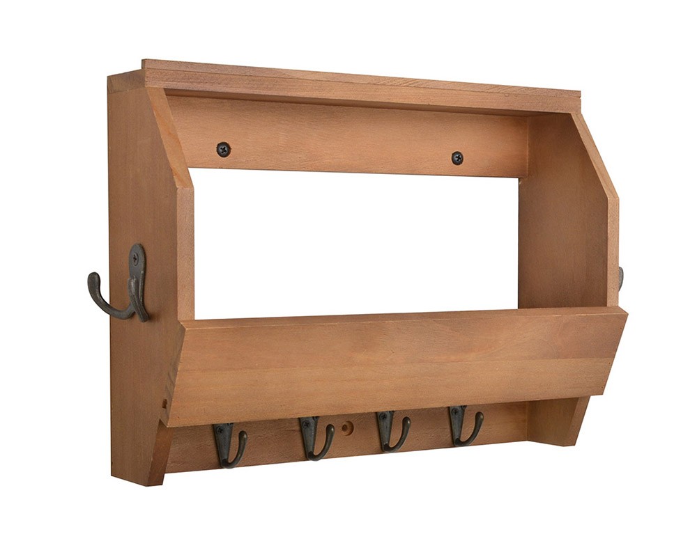 Mail organizer and key holder,walnut