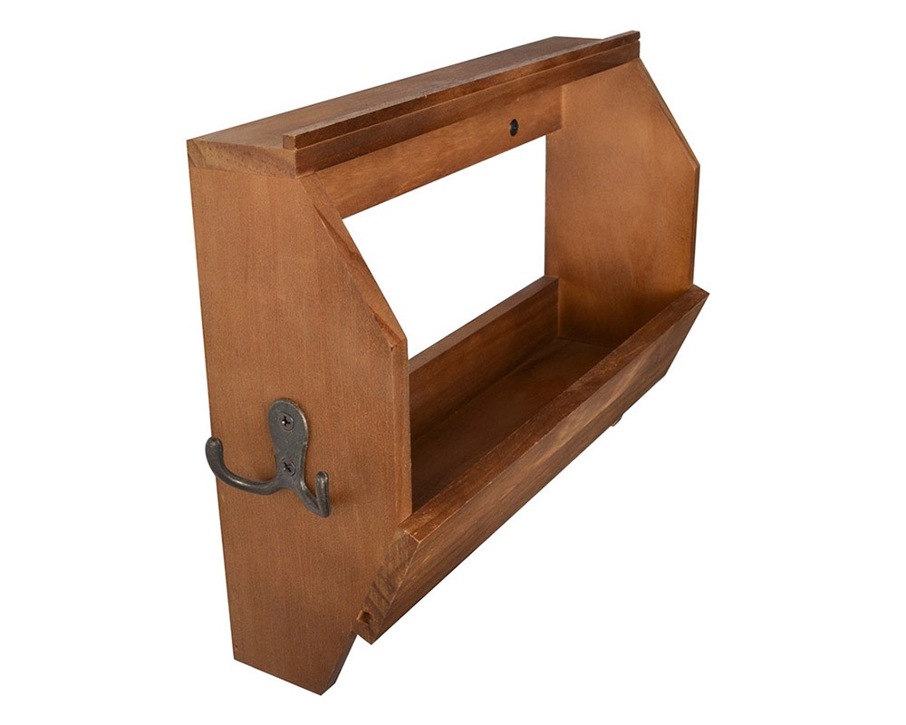 Mail organizer and key holder,walnut