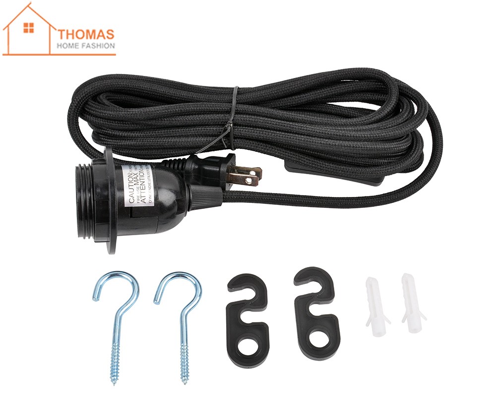 Fabric Cord with Switch,Black,TC058